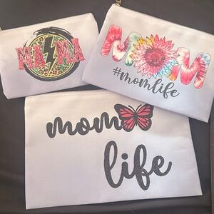 Set of Three 'Mom Life' Pouches